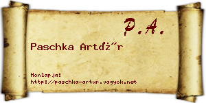 Paschka Artúr névjegykártya